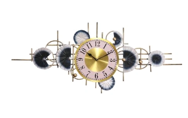 Decorative Metal Wall Clock - Free Size, Metal, Decorative, Pack of 1